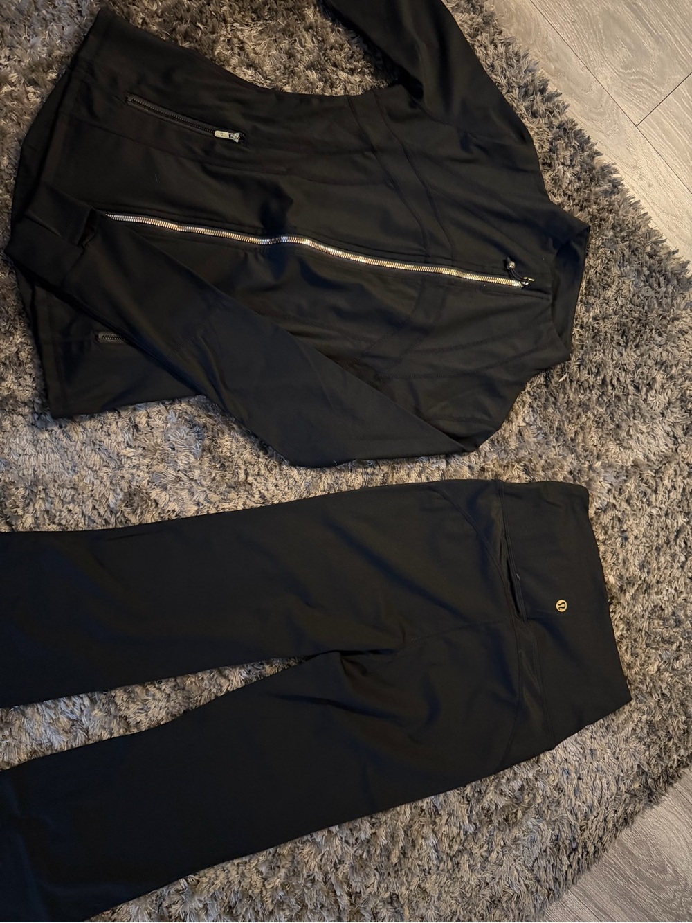 lululemon athletica Black Leggings & Zip Jacket Set